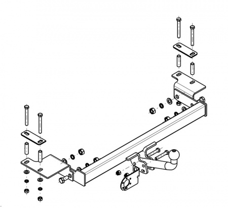Фаркоп CV 01 для CHEVROLET Lanos 2005-2009, Автос, нагрузка 1000/75 кг. БЕЗ подрезки бампера от магазина ФаркопРос